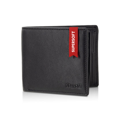 Wallet Supersoft M for men, leather with RFID protection