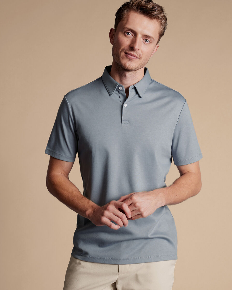 POLOSHIRT - SILBER, Herren