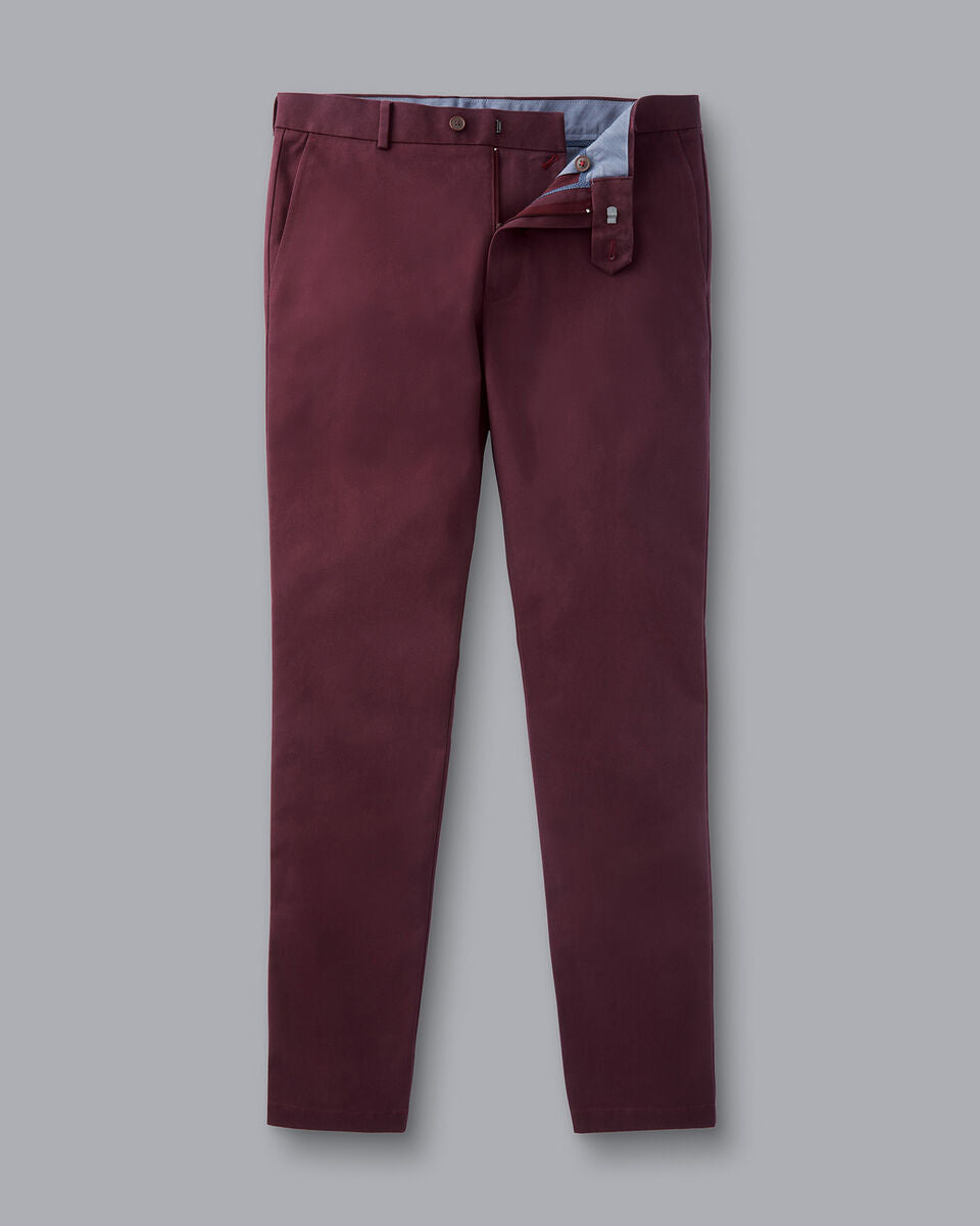 Ultimative Bügelfreie Chino - WINE RED, Herren