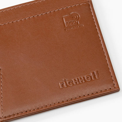 Copy of leather card holder with RFID protection, cognac